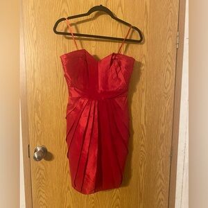 Elegant Red Strapless Dress